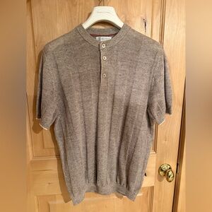 Brunello Cucinelli Brown Short Sleeve Shirt